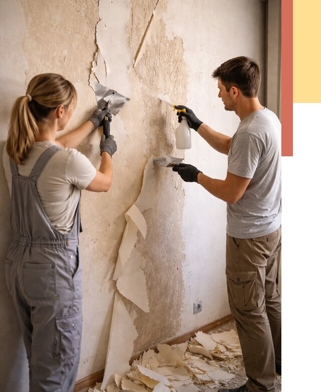 Снятие старых обоев в Торжке от 5368 руб. под ключ недорого | ОТДЕЛОЧНИК-Трж