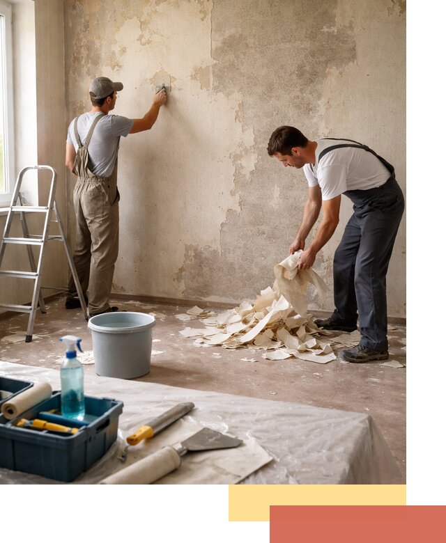 Снятие старых обоев в Торжке быстро и качественно