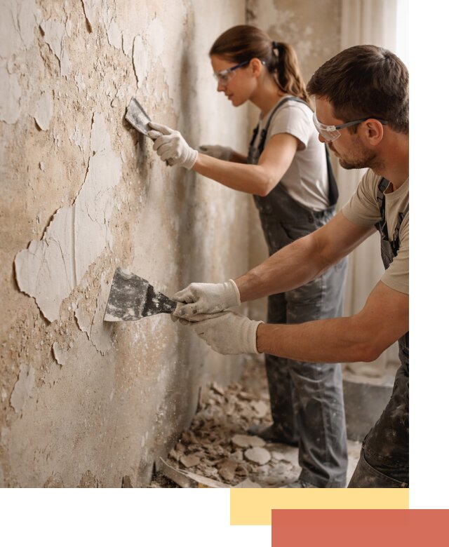 Снятие старой шпаклевки и подготовка поверхностей в Торжке