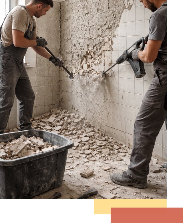 Демонтаж плитки со стен в Торжке быстро и аккуратно