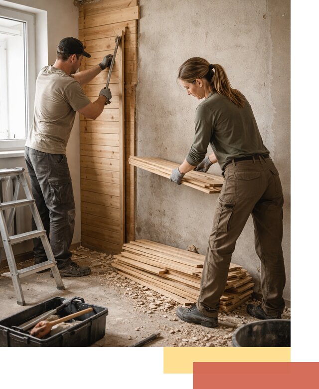 Демонтаж вагонки со стен в Торжке — профессиональный демонтаж