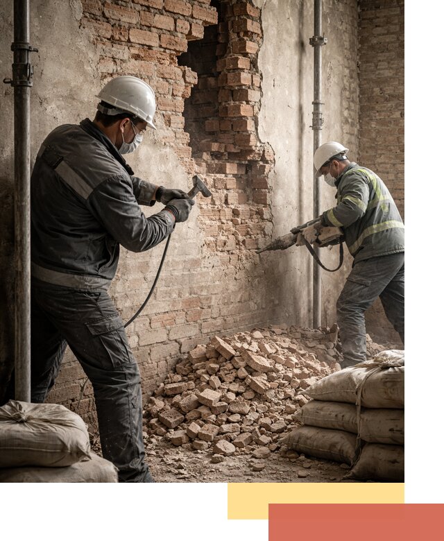 Демонтаж кирпичных стен в Торжке быстро и безопасно