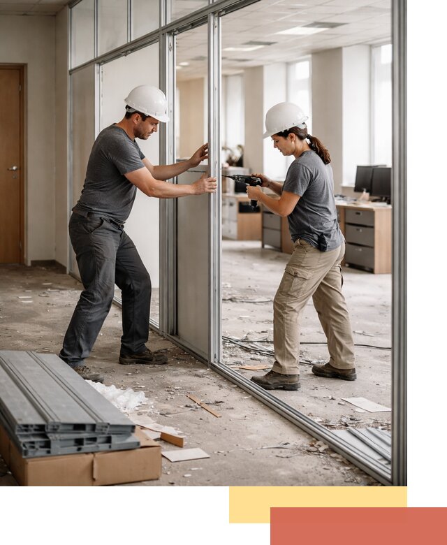 Демонтаж алюминиевых перегородок в Торжке быстро и аккуратно