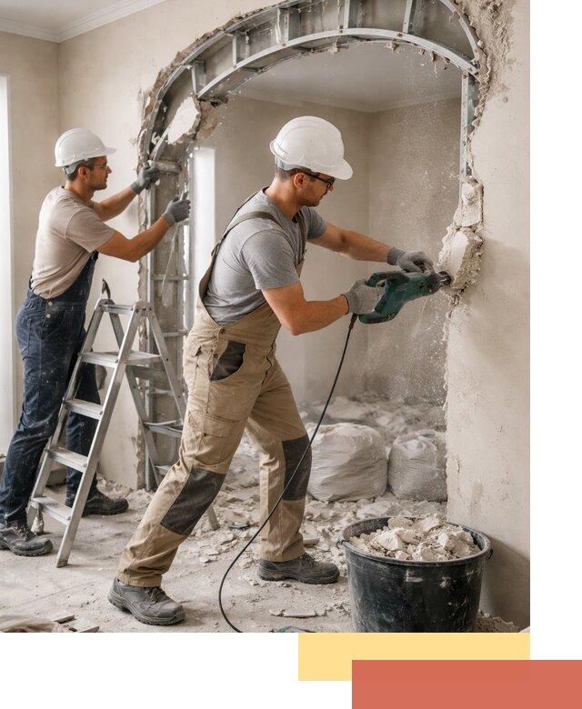 Демонтаж гипсокартонной арки в Торжке быстро и аккуратно