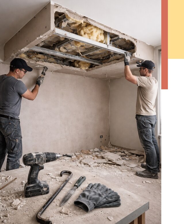 Демонтаж короба из гипсокартона в Торжке от 1554 руб. — быстро и недорого | ОТДЕЛОЧНИК-Трж