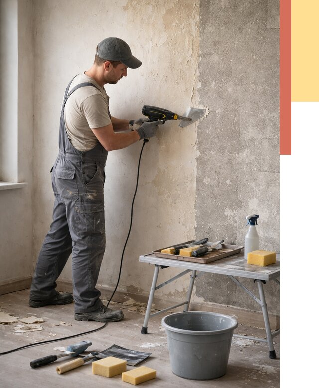 Очистка стен от клея в Торжке от 1891 руб. — снятие и удаление клея со стен | ОТДЕЛОЧНИК-Трж