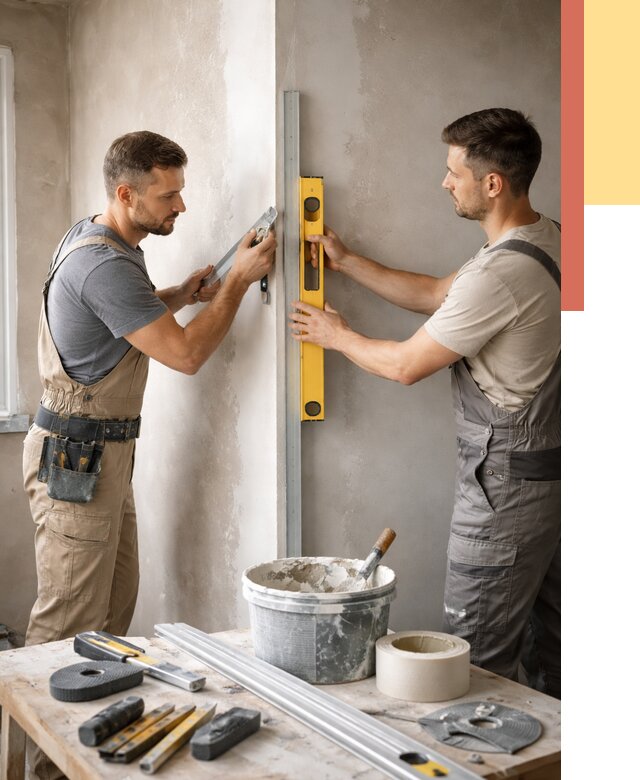 Выведение углов стен в Торжке от 1891 руб. быстро и недорого | ОТДЕЛОЧНИК-Трж