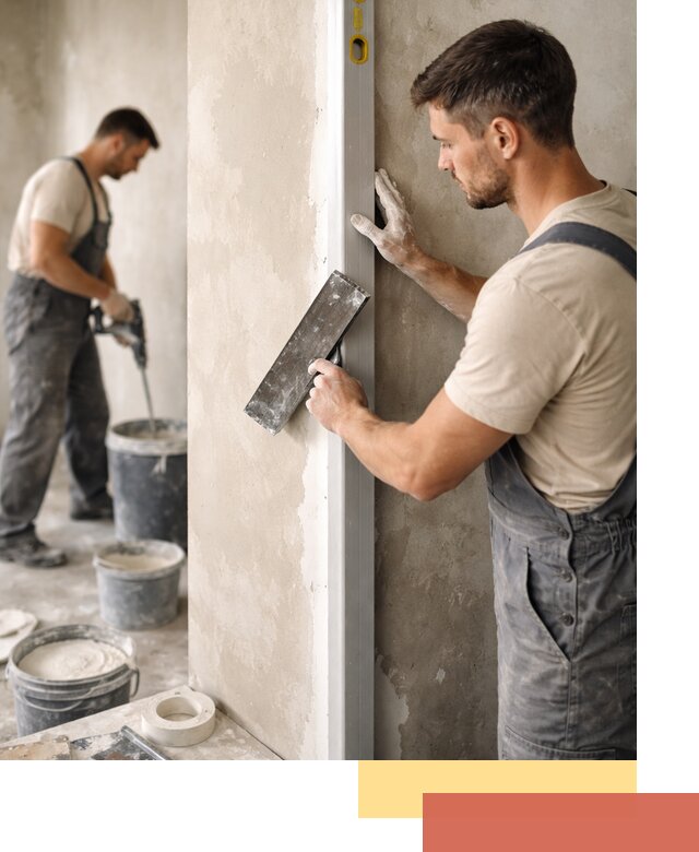 Выведение углов стен в Торжке: монтаж и оштукатуривание