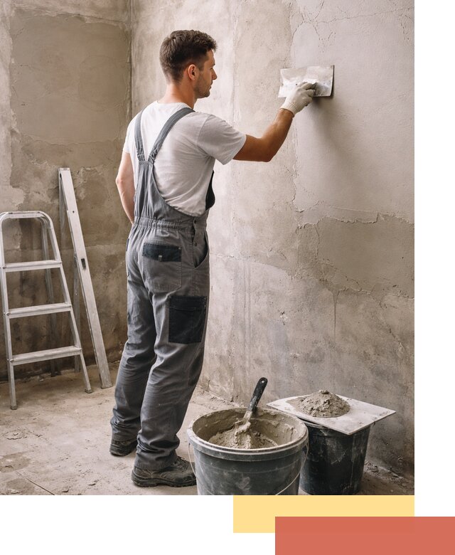 Штукатурка стен в ванной под ключ в Торжке