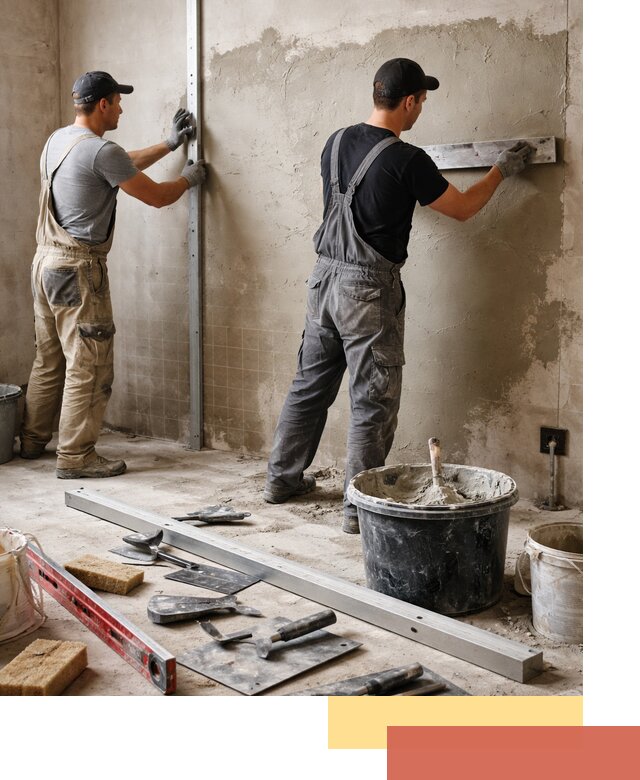 Профессиональная штукатурка стен под плитку в Торжке