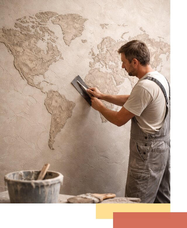 Декоративная штукатурка «Карта мира» под ключ в Торжке