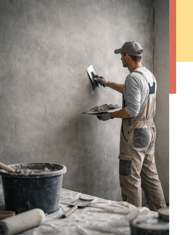 Декоративная штукатурка под бетон в Торжке от 2556 руб./м² — нанесение под ключ | ОТДЕЛОЧНИК-Трж