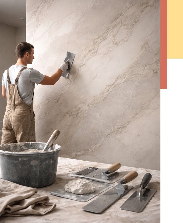 Декоративная штукатурка под мрамор в Торжке от 2863 руб./м² — быстро и недорого | ОТДЕЛОЧНИК-Трж