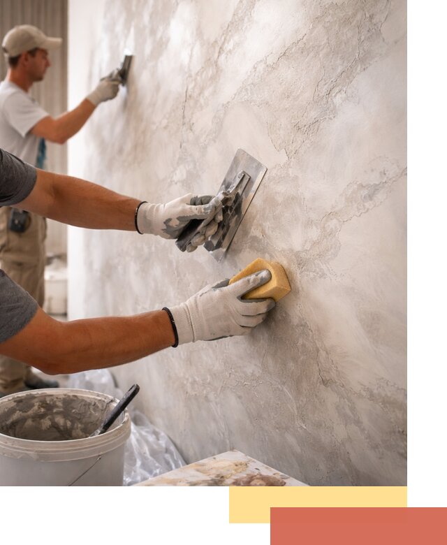 Декоративная штукатурка под мрамор в Торжке для стен и потолков