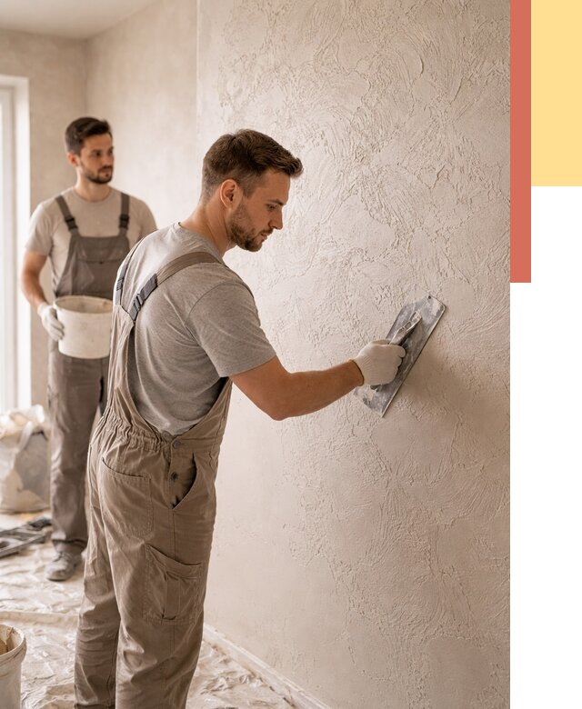 Фактурная штукатурка стен в Торжке от 4294 руб./м² — заказать под ключ | ОТДЕЛОЧНИК-Трж