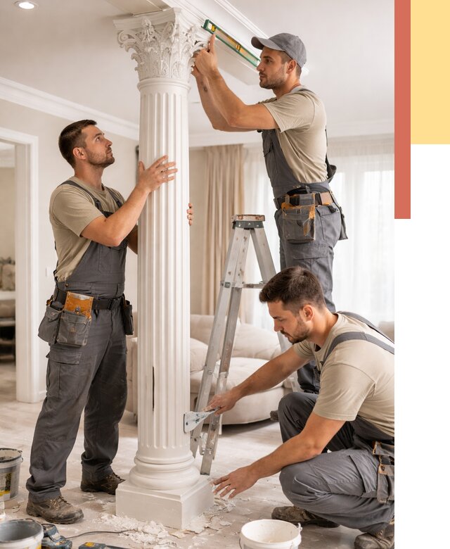 Установка декоративных колонн в Торжке от 12269 руб. под ключ | ОТДЕЛОЧНИК-Трж