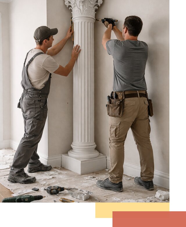 Установка декоративных колонн в Торжке под ключ