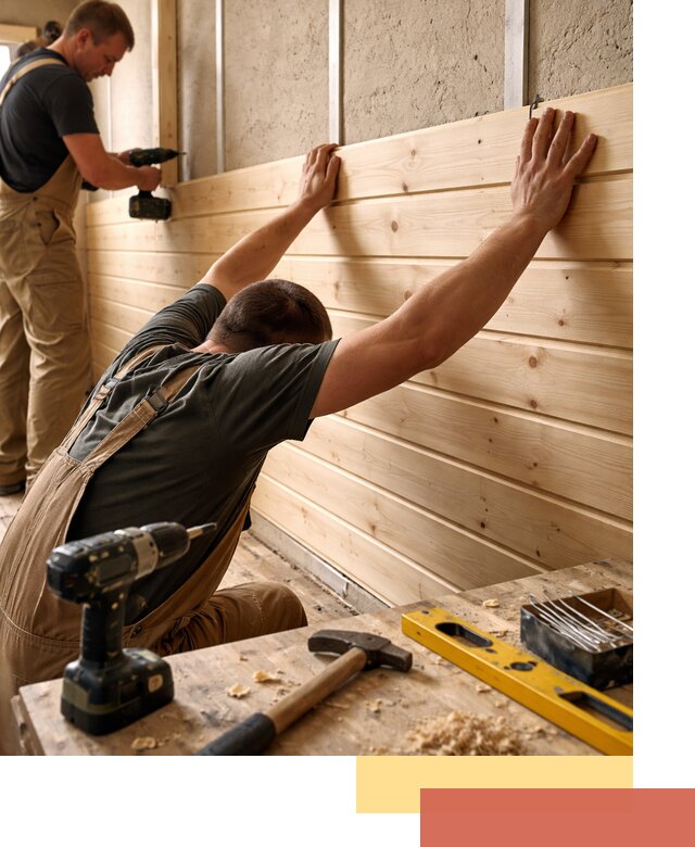 Монтаж деревянной вагонки на стены в Торжке быстро и качественно