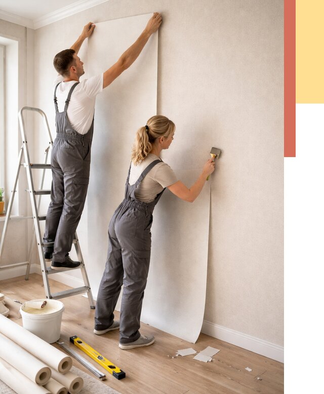 Поклейка флизелиновых обоев в Торжке от 6134 руб. | Быстро и недорого — ОТДЕЛОЧНИК-Трж