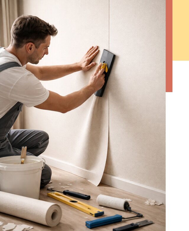 Поклейка виниловых обоев в Торжке от 4601 руб. | Быстро и недорого — ОТДЕЛОЧНИК-Трж