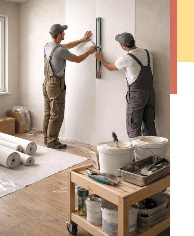 Поклейка стеклообоев в Торжке от 6646 руб. за м2 — быстро и недорого | ОТДЕЛОЧНИК-Трж