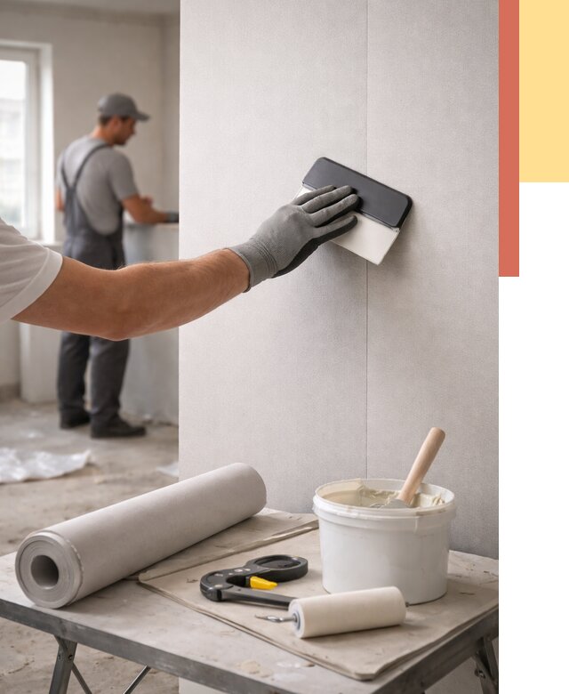 Поклейка обоев под покраску в Торжке от 3578 руб. за м2 | ОТДЕЛОЧНИК-Трж