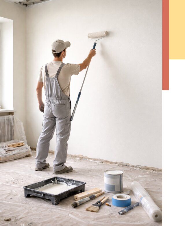 Покраска стен водоэмульсионной краской в Торжке от 460 руб. за м² | ОТДЕЛОЧНИК-Трж