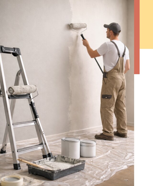 Покраска стен латексной краской в Торжке от 4601 руб. за м2 | ОТДЕЛОЧНИК-Трж