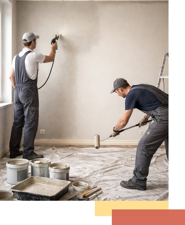 Покраска стен моющейся краской и защита поверхностей в Торжке