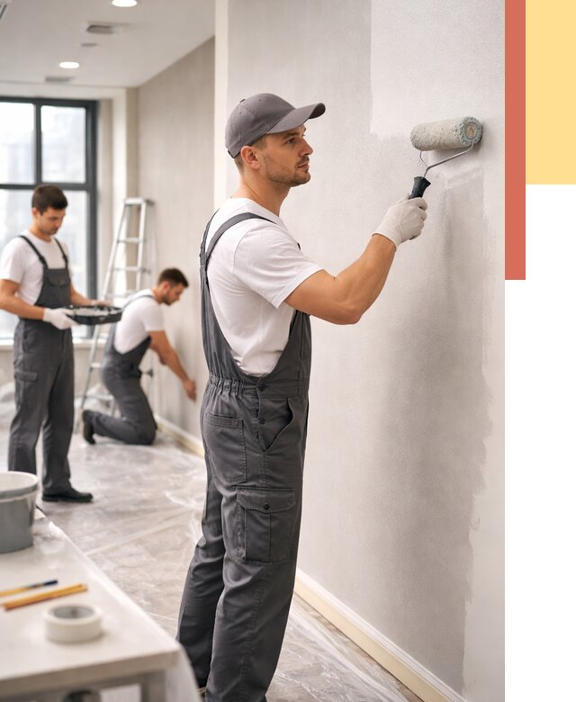 Покраска стен в офисе в Торжке от 8690 руб. — быстро и недорого | ОТДЕЛОЧНИК-Трж