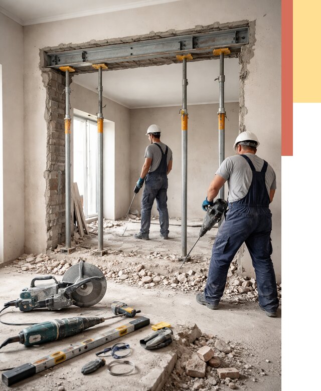 Прорезка проема в стене в Торжке от 4601 руб. — быстро и недорого | ОТДЕЛОЧНИК-Трж