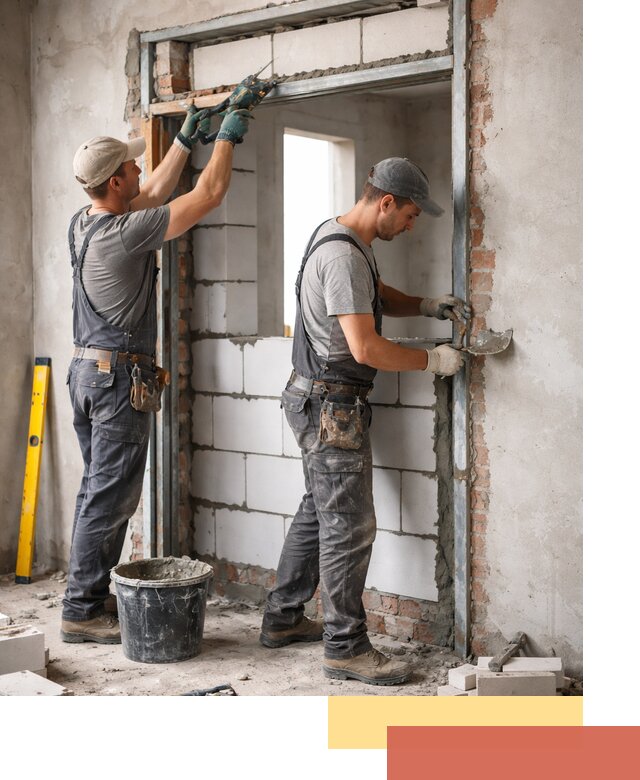 Закладка дверного проема под ключ в Торжке: демонтаж, монтаж, отделка