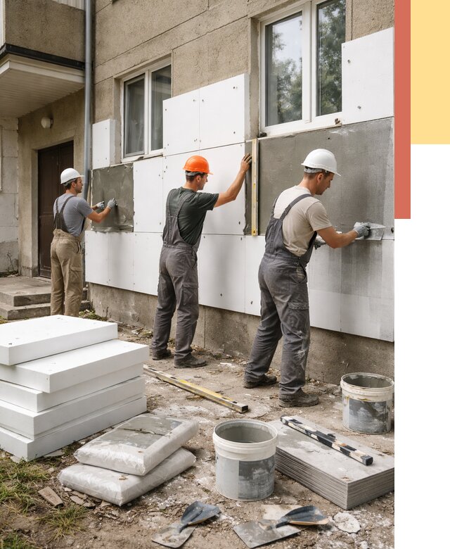 Утепление стен пенопластом в Торжке от 1789 руб. — недорого и под ключ | ОТДЕЛОЧНИК-Трж