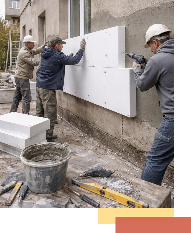 Утепление наружных стен пенопластом в Торжке