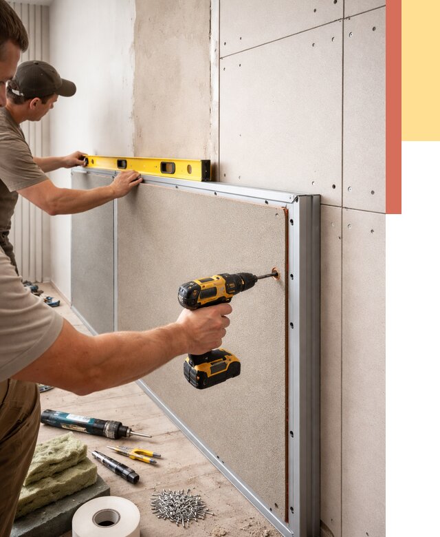 Шумоизоляция стен панелями ЗИПС в Торжке от 2249 руб./м² под ключ | ОТДЕЛОЧНИК-Трж