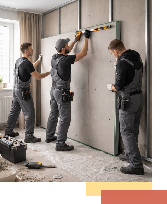 Шумоизоляция стен панелями ЗИПС в Торжке для жилых и коммерческих помещений