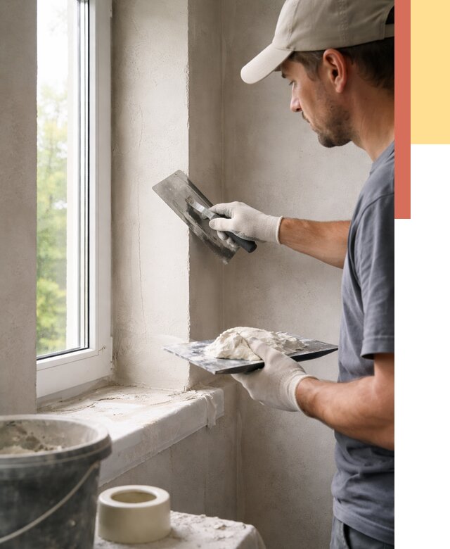 Штукатурка откосов в Торжке от 4601 руб/м² — услуги и выравнивание под ключ | ОТДЕЛОЧНИК-Трж