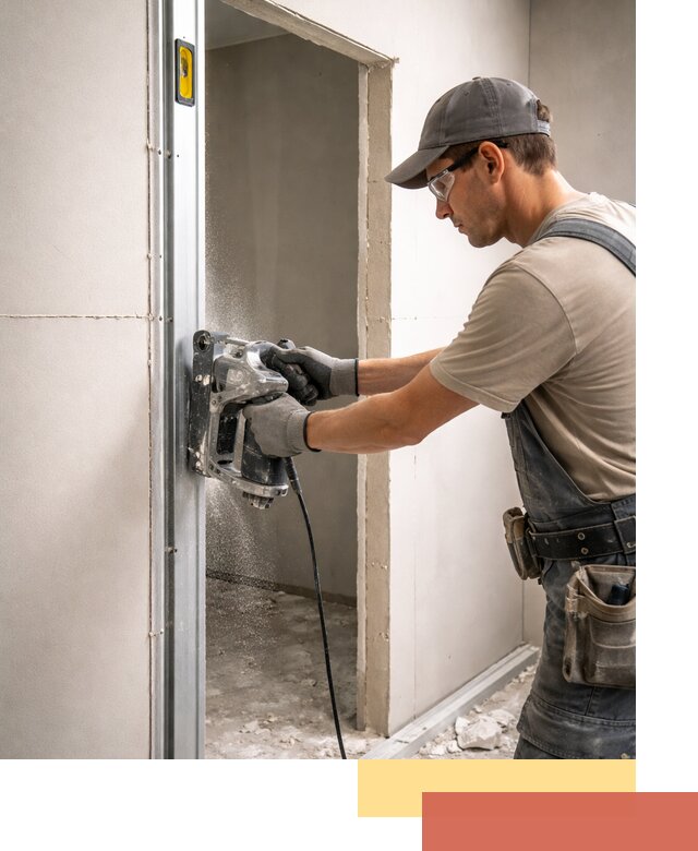 Устройство дверного проема в перегородке в Торжке