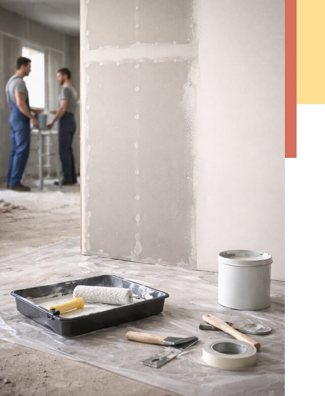 Покраска перегородок из гипсокартона в Торжке от 4601 руб. под ключ | ОТДЕЛОЧНИК-Трж