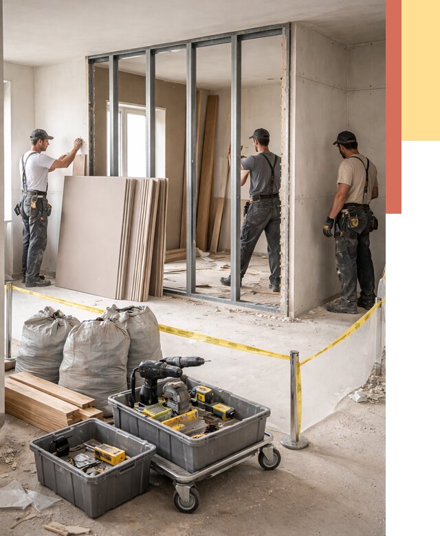 Перенос гипсокартонной перегородки в Торжке под ключ от 4601 руб. | Демонтаж и монтаж – ОТДЕЛОЧНИК-Трж