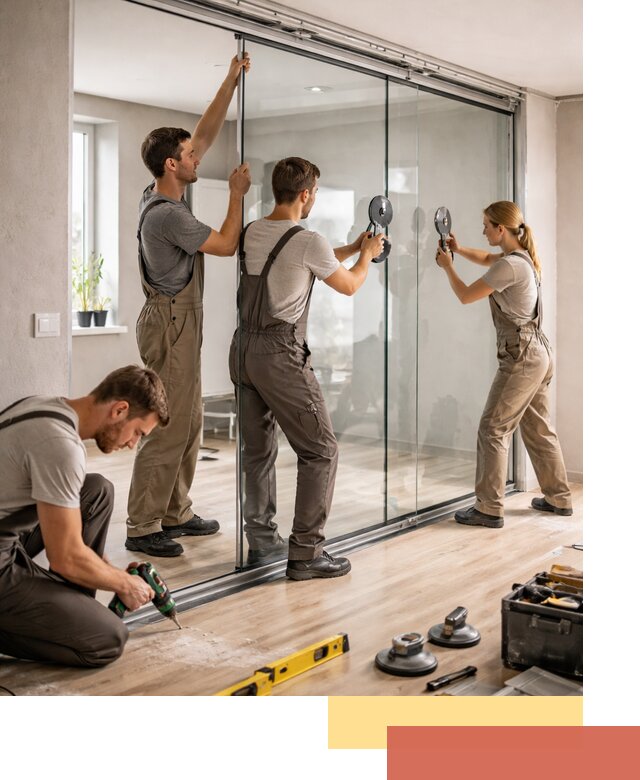 Изготовление стеклянных перегородок на заказ в Торжке