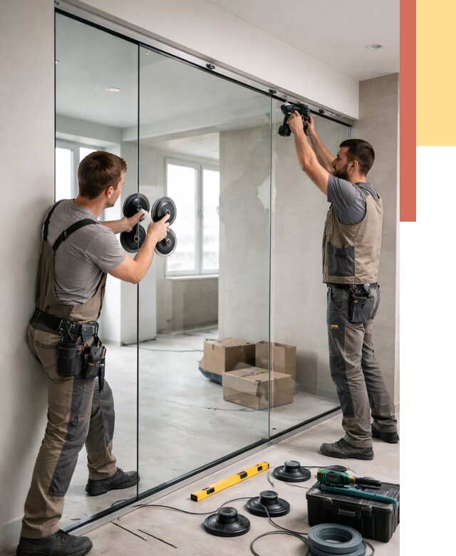 Монтаж стеклянных перегородок в Торжке от 6646 руб. | ОТДЕЛОЧНИК-Трж