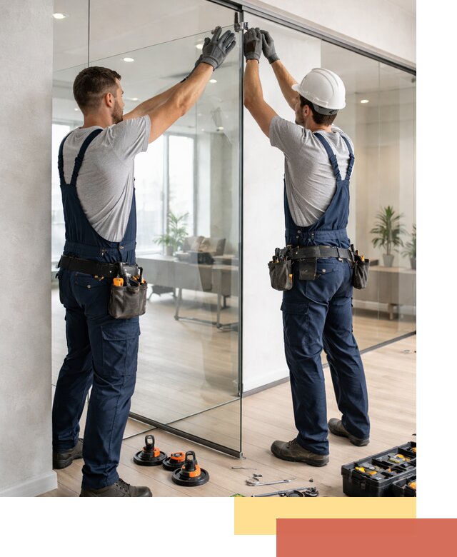 Безрамные стеклянные перегородки под ключ в Торжке