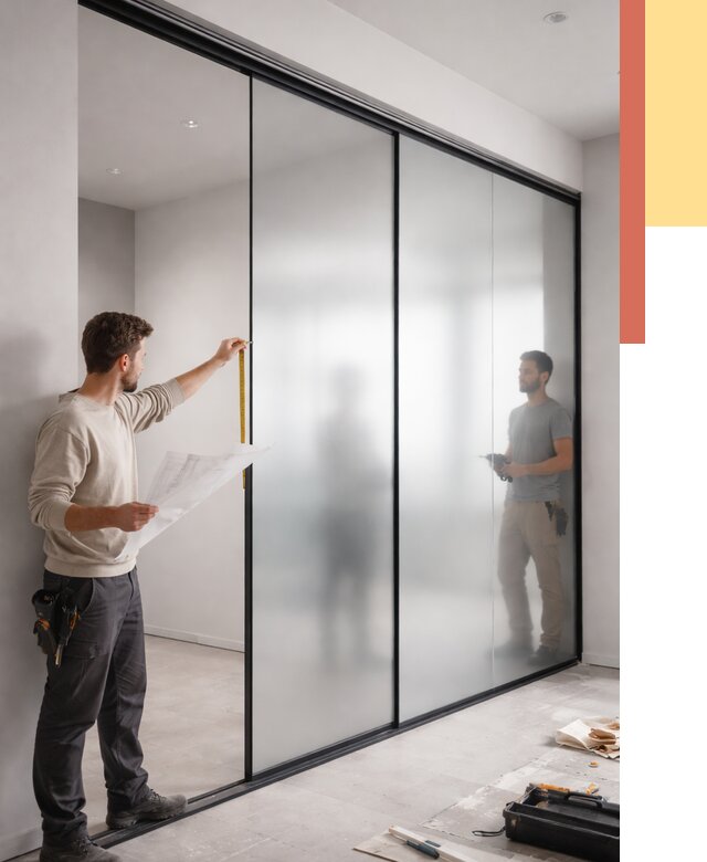 Матовые стеклянные перегородки в Торжке от 8690 руб. — монтаж и установка | ОТДЕЛОЧНИК-Трж