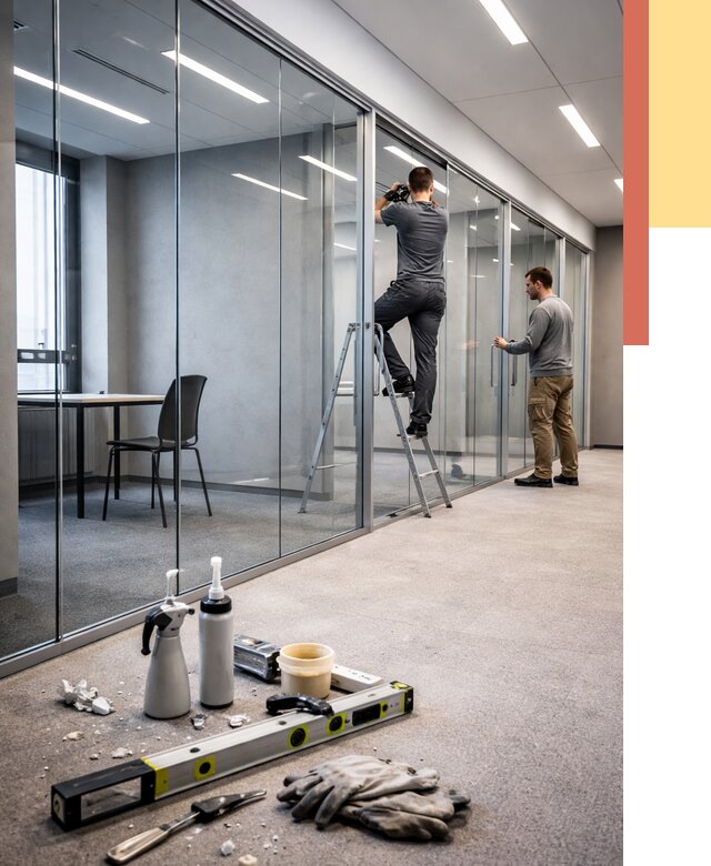 Стеклянные офисные перегородки в Торжке от 8690 руб. — монтаж и установка | ОТДЕЛОЧНИК-Трж