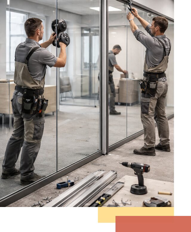 Стеклянные офисные перегородки под ключ в Торжке