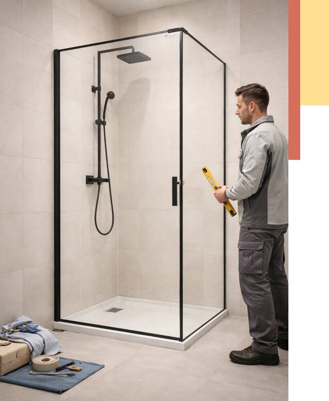 Стеклянные перегородки для душа в Торжке от 12780 руб. | Монтаж под ключ — ОТДЕЛОЧНИК-Трж