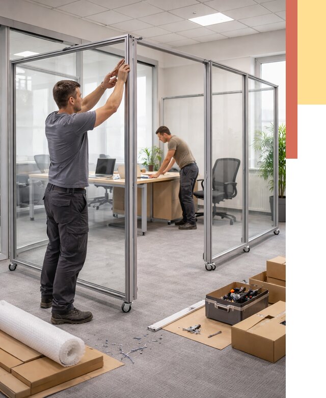 Мобильные офисные перегородки в Торжке от 12780 руб. — установка под ключ | ОТДЕЛОЧНИК-Трж