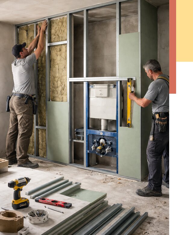 Установка сантехнических перегородок в Торжке от 8690 руб. | ОТДЕЛОЧНИК-Трж