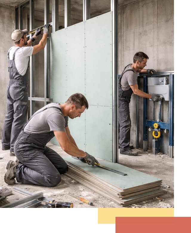 Монтаж и ремонт сантехнических перегородок в Торжке